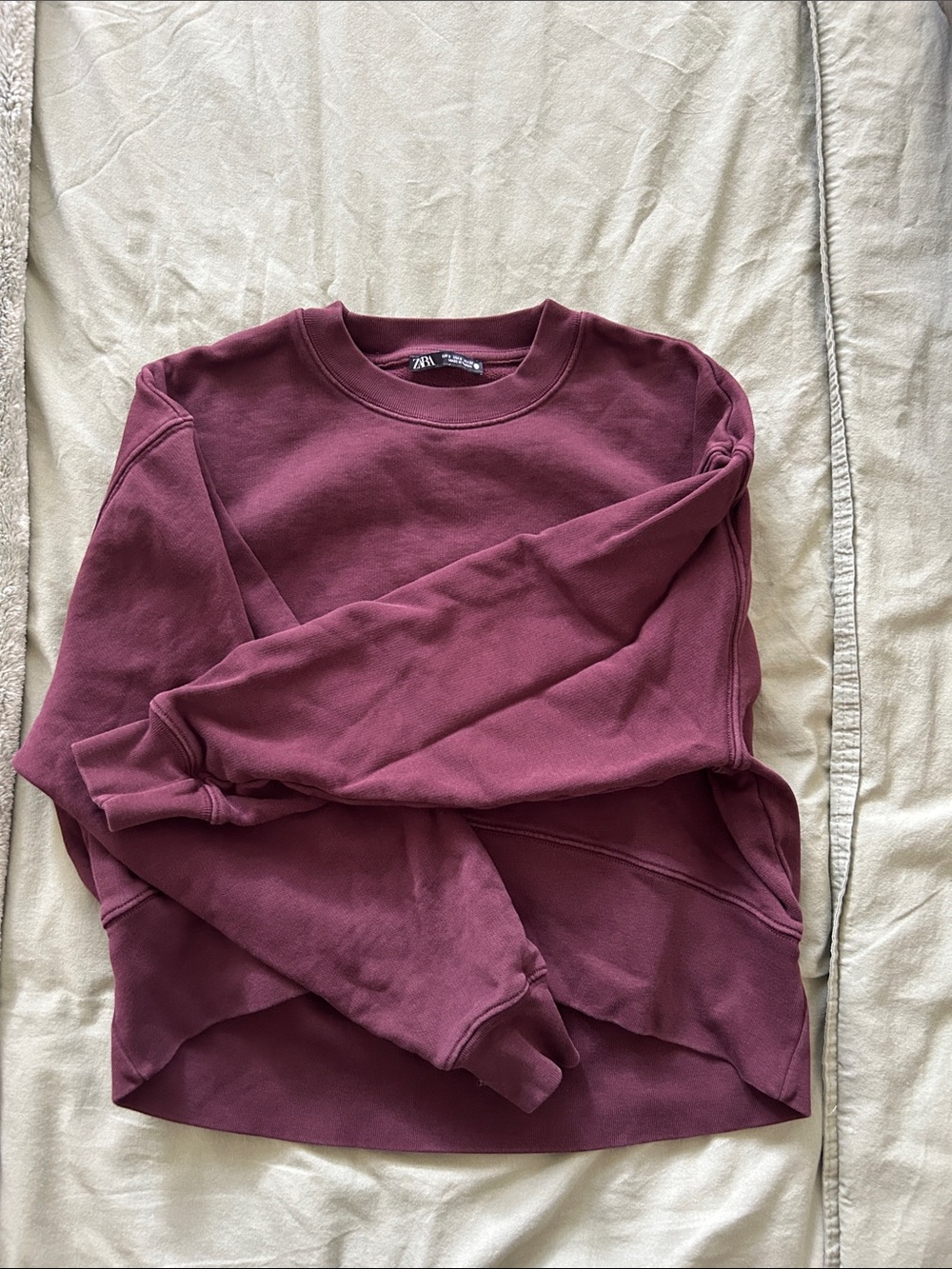 Zara Women’s Wine Crewneck Sweatshirt